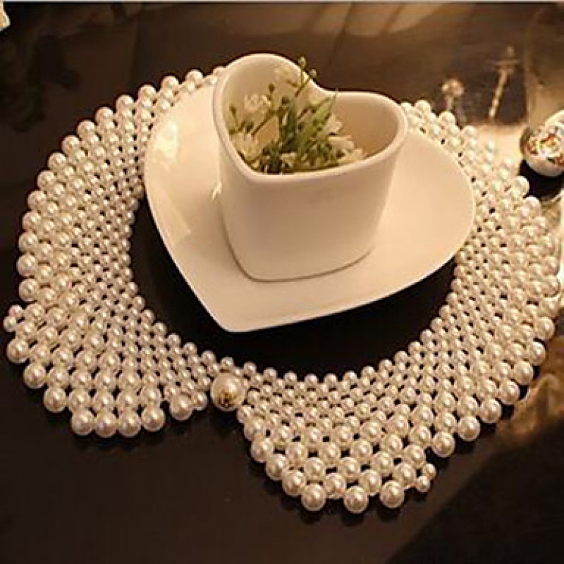 Necklace Collar Necklaces Jewelry Wedding / Party / Daily / Casual Imitation Pearl / Silver Plated White 1pc Gift