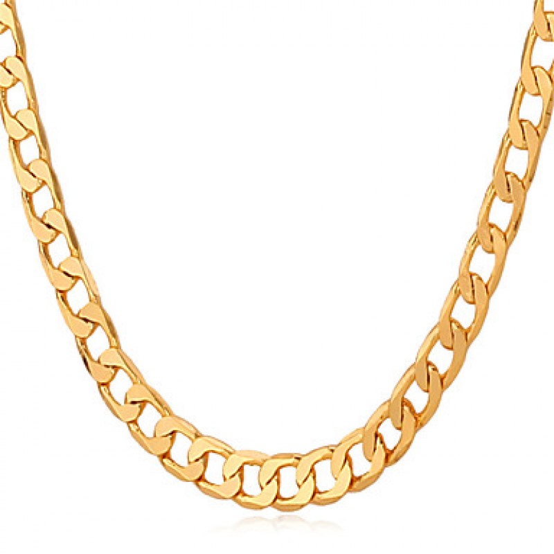 18K Chunky Gold Filled NecklaceChains High Quality Franco Necklaces Chain for Men 5MM 55CM Jewelry