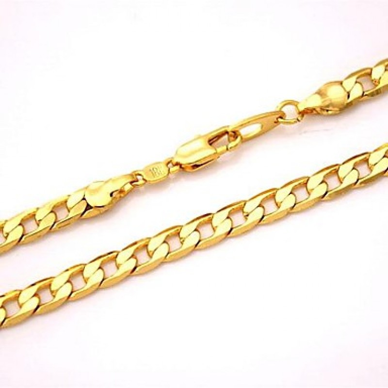 18K Chunky Gold Filled NecklaceChains High Quality Franco Necklaces Chain for Men 5MM 55CM Jewelry