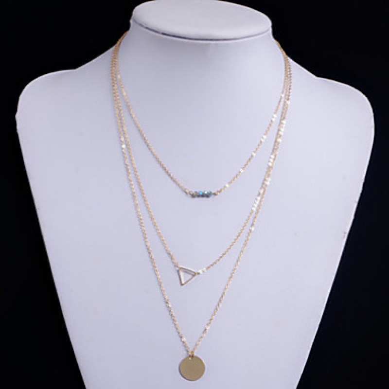 Women's Fashion Layered Hollow Triangle Necklace