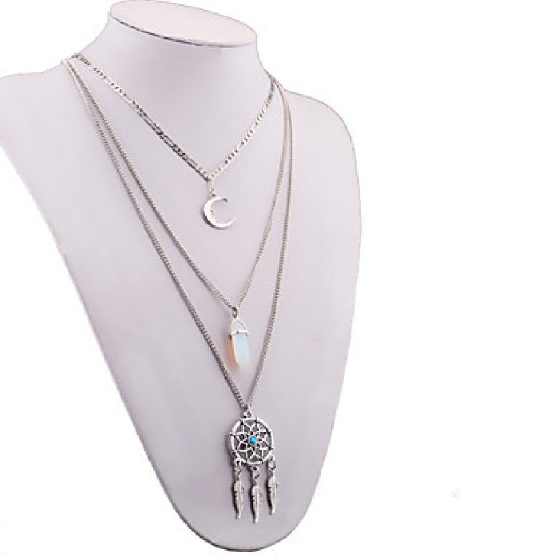 Necklace Pendant Necklaces Jewelry Party / Daily / Casual Crystal / Alloy Silver 1pc Gift