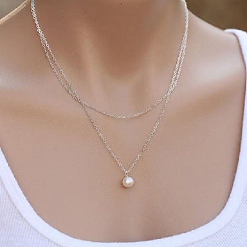 Necklace Pendant Necklaces Jewelry Party / Daily / Casual / Sports Fashiona e Alloy Silver 1pc Gift