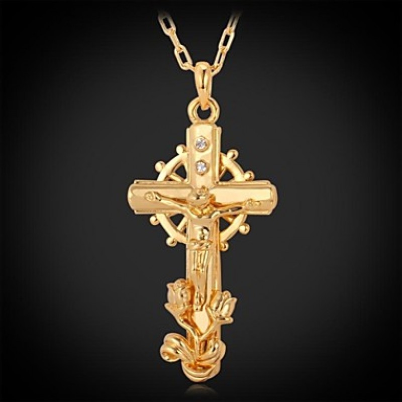 Crucifix Cool Cross Pendant Rotatable Wheel Choker...