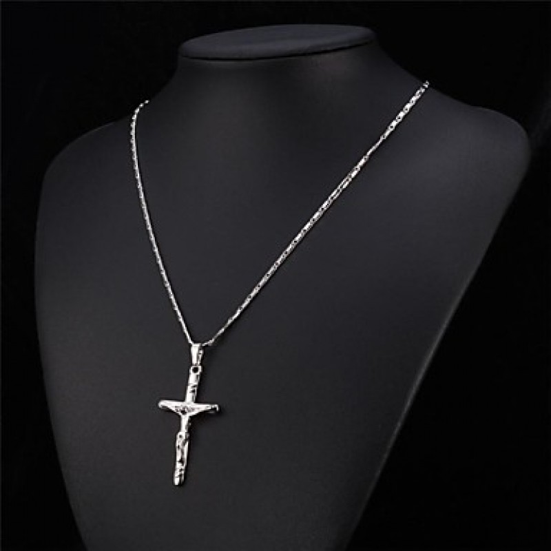 Crucifix 18K Real Gold Plated Saint Cross Jesus Choker Necklace PendantJewelry