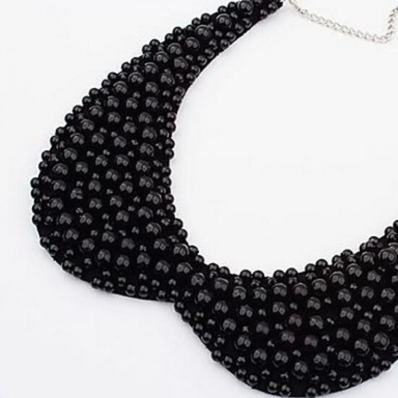 Necklace Pearl Collar Necklaces Jewelry Birthday / Party / Daily Handmade Pearl Black / White 1pc Gift