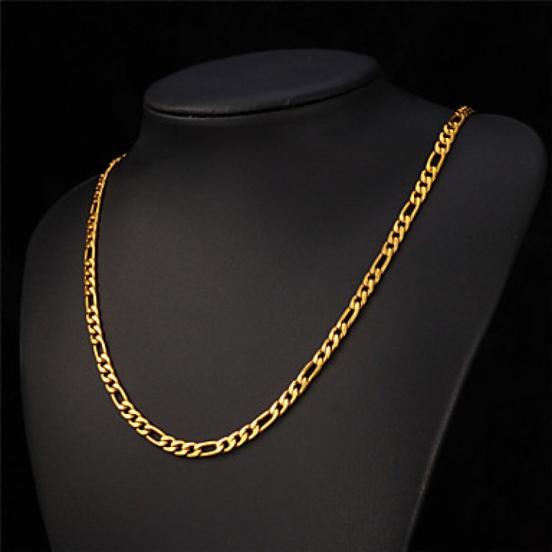 Men‘s 18K Chunky Gold FilledChain Necklace For Men 4MM,28 Inches (71CM) Jewelry