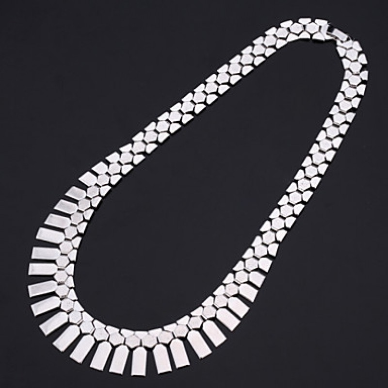 Women's New Trendy African Jewelry Platinum/18K Real Gold Plated Fashion Jewelry Geometric Ethiopian Collar Necklace