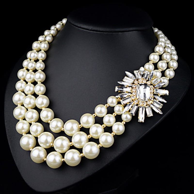 Imitation Pearl Three Layered Necklace