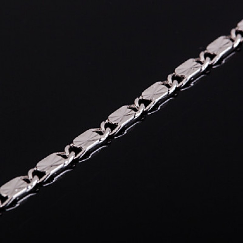 Men's Classic Titanium Steel Platinum Chain Necklace ,Fine Jewelry