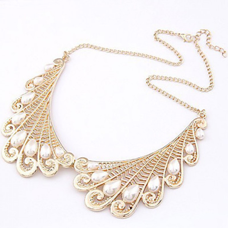 Women's Vintage Fake Collar Pearl Necklace