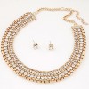 European Style Fashion Metal Shiny Collar Necklace Earrings Set