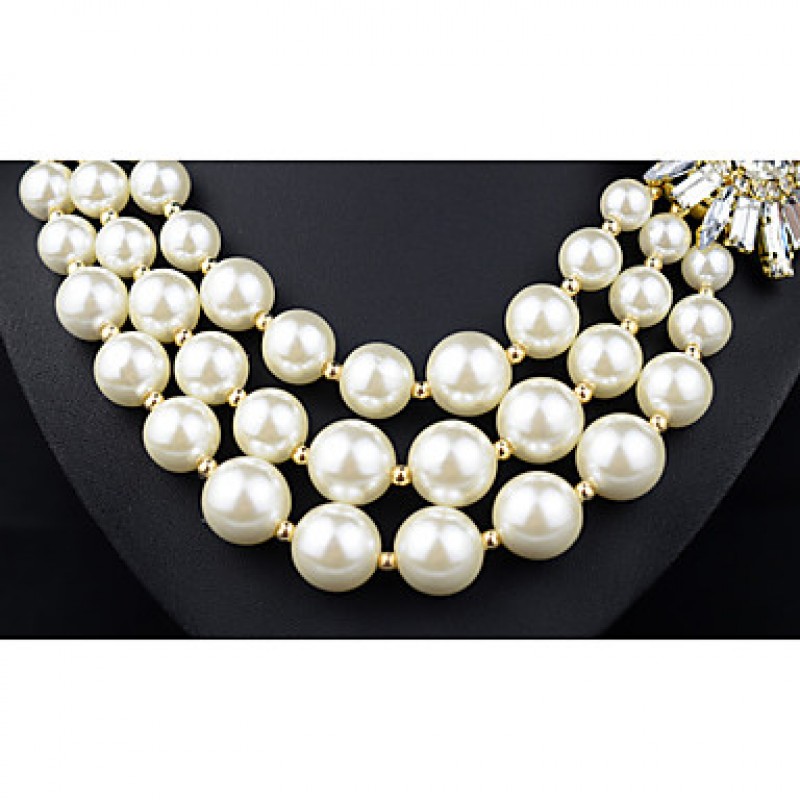 Imitation Pearl Three Layered Necklace