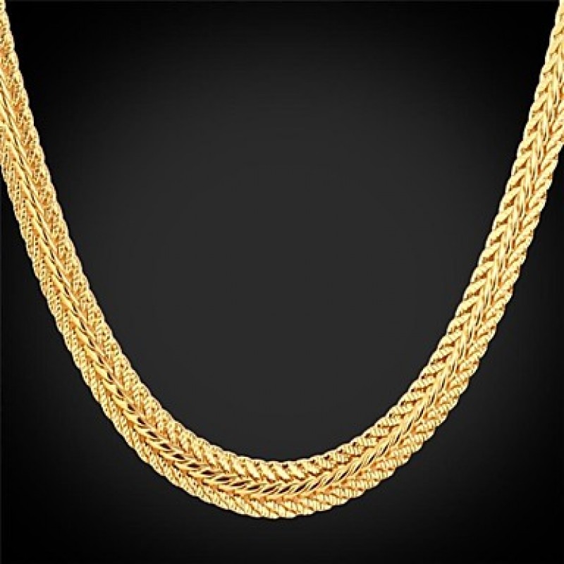 Chain Necklace 18K Real Gold Plated Vintage Chunky...