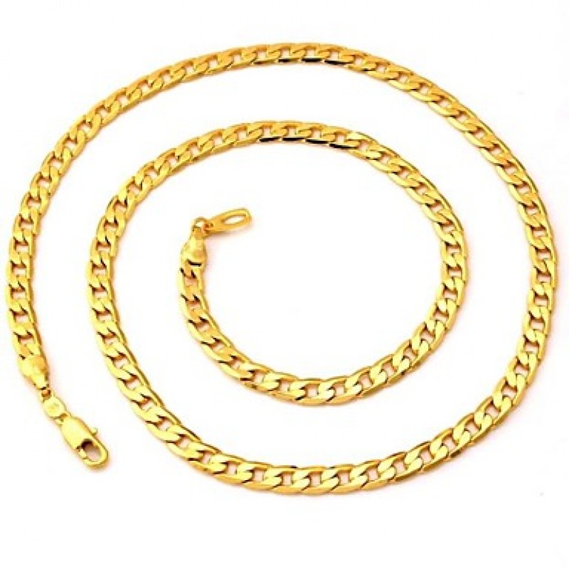 18K Chunky Gold Filled Necklaces Yellow Gold Plate...