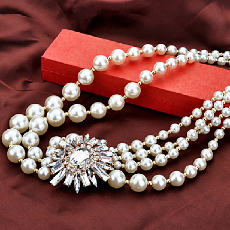 Imitation Pearl Three Layered Necklace