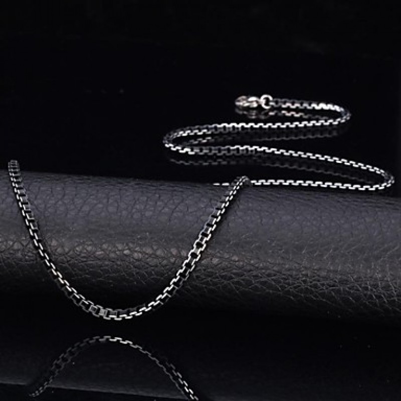 Men's Cool Black Box Chain Aluminum Alloy Necklace 3MM 55CM With 316 Stamp Fashion Jewelry