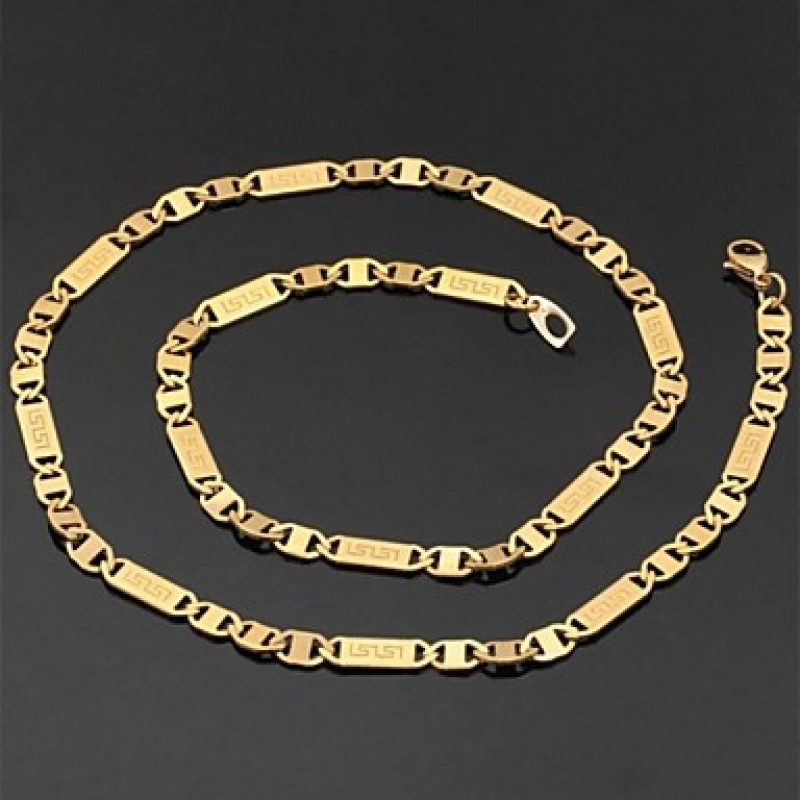 High Quality Vintage 18K Chunky Gold FilledChain Necklace for Men 5MM 22Inches 55CM Jewelry