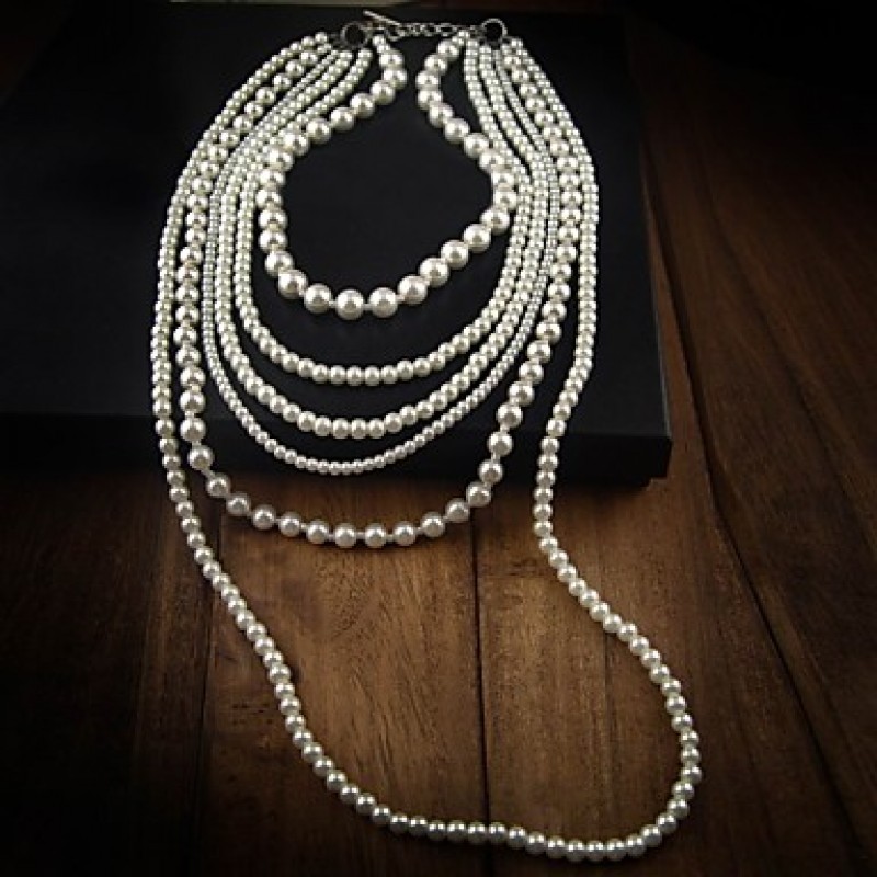 Women's Layered Pearl Necklace