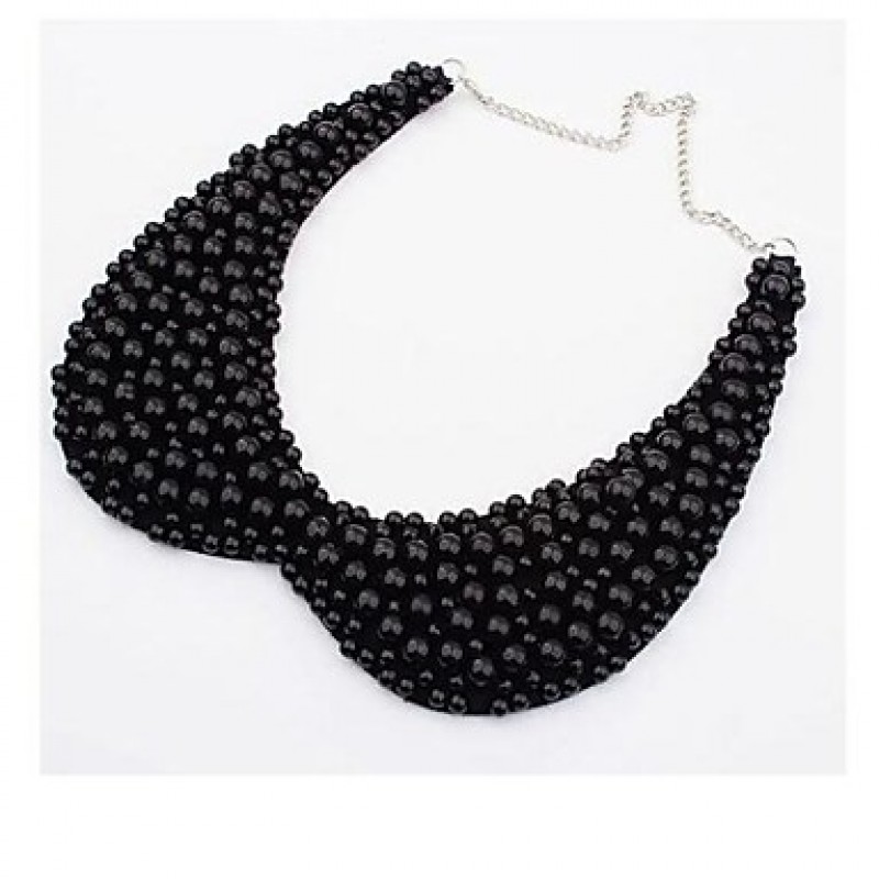 Necklace Pearl Collar Necklaces Jewelry Birthday / Party / Daily Handmade Pearl Black / White 1pc Gift