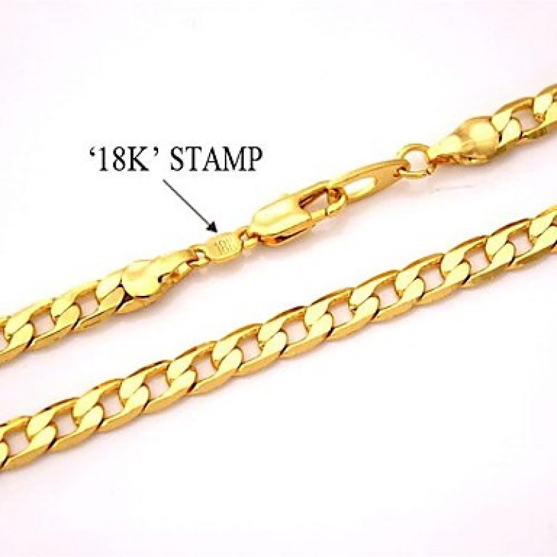 18K Chunky Gold Filled NecklaceChains High Quality Franco Necklaces Chain for Men 5MM 55CM Jewelry