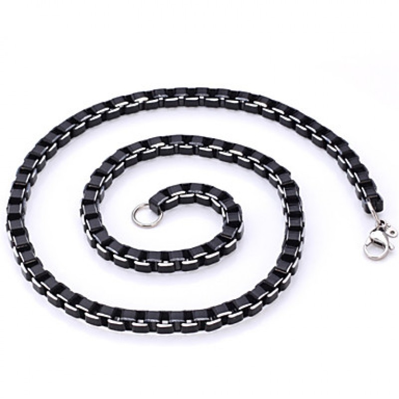 Cool Black Box Chains Aluminium Alloy Necklace Hig...