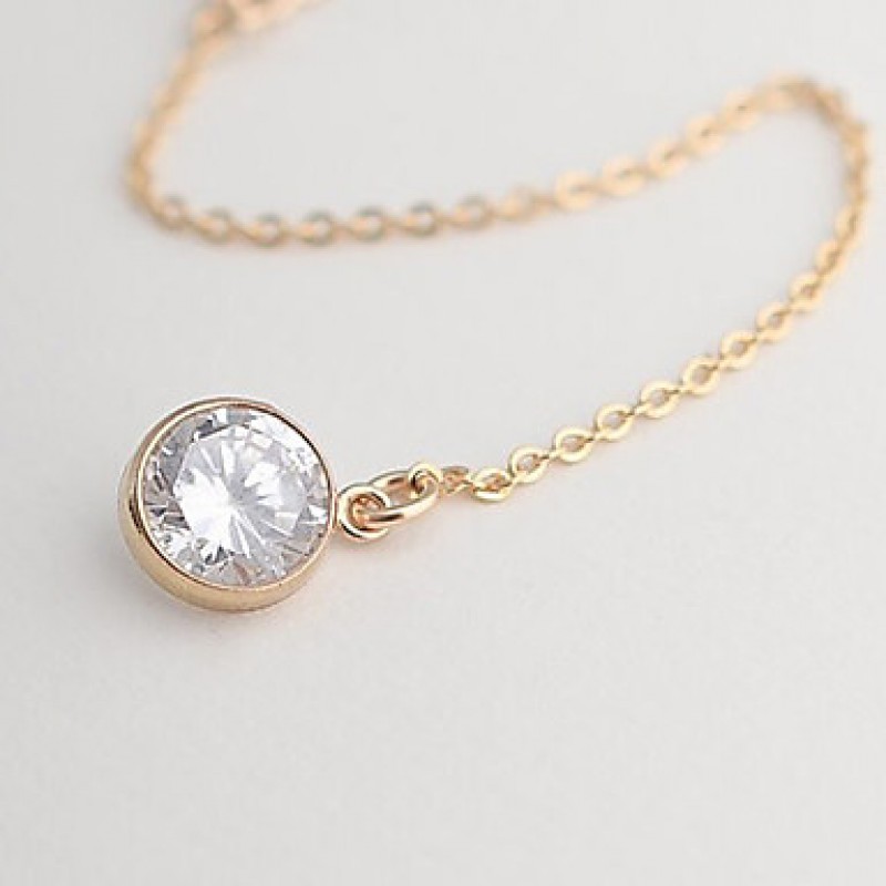 Women's Fashion Crystal Drop Long Chain Necklace