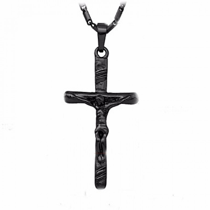 Crucifix 18K Real Gold Plated Saint Cross Jesus Choker Necklace PendantJewelry