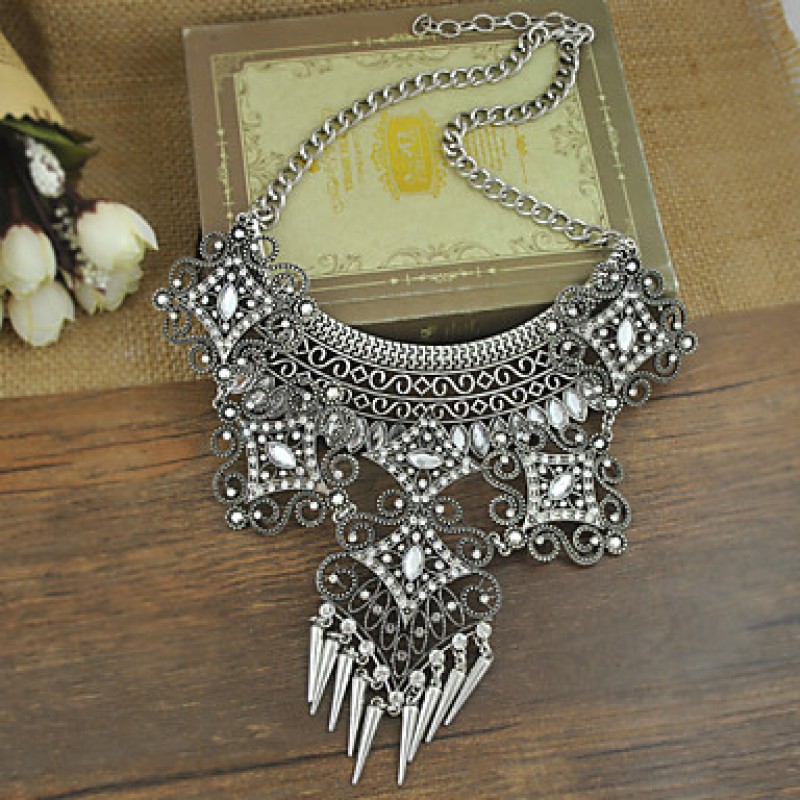 New Vintage Exaggerated Metal Bib Collar Choker Statement Necklace & Pendants for Women Wholesale Jewelry