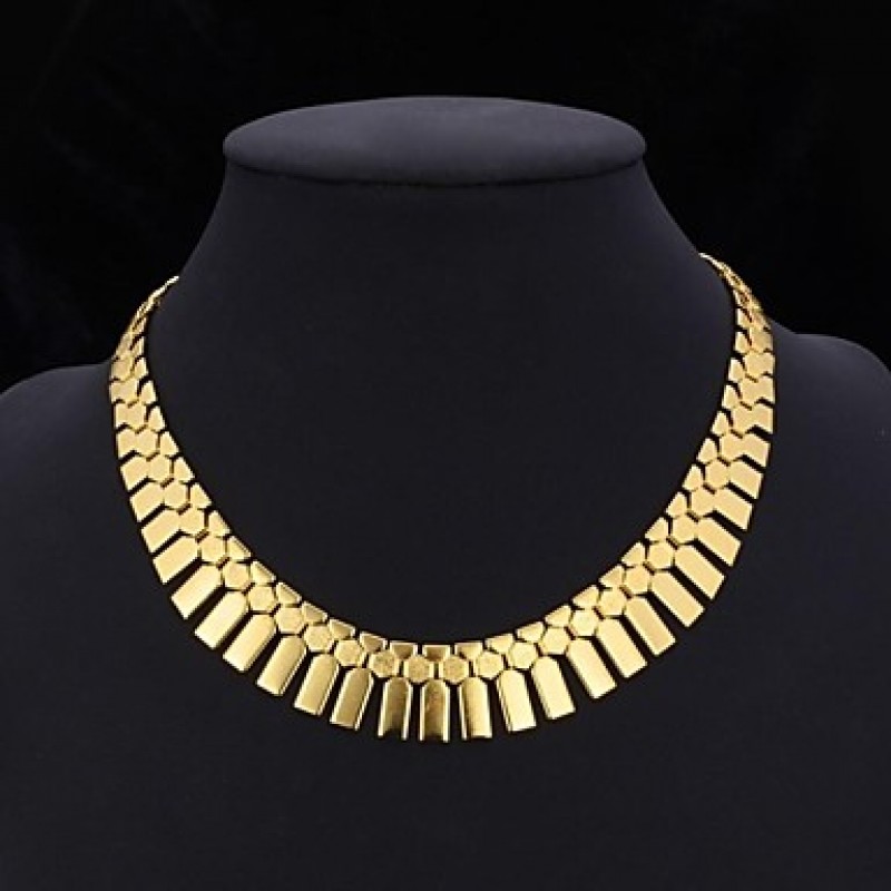 Women's Bib Necklace Choker Statement Necklace 18K...