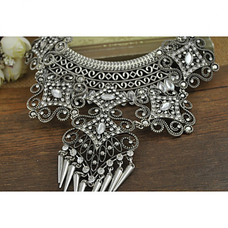 New Vintage Exaggerated Metal Bib Collar Choker Statement Necklace & Pendants for Women Wholesale Jewelry