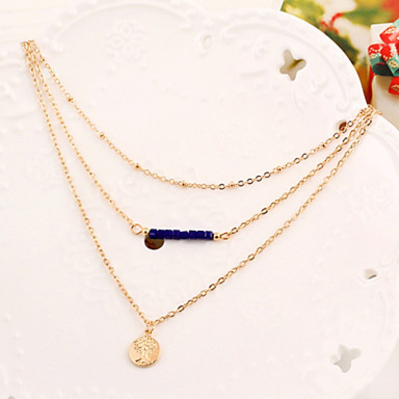 Women Necklace European Style Tree Layered Chain Necklace